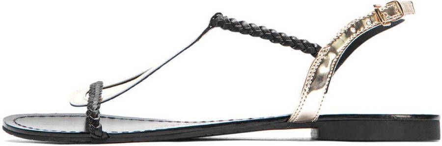 Kazar Zwarte en gouden sandalen voor dames Yellow Dames
