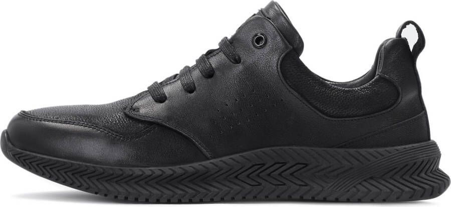 Kazar Zwarte Leren Sneakers voor Mannen Black Heren