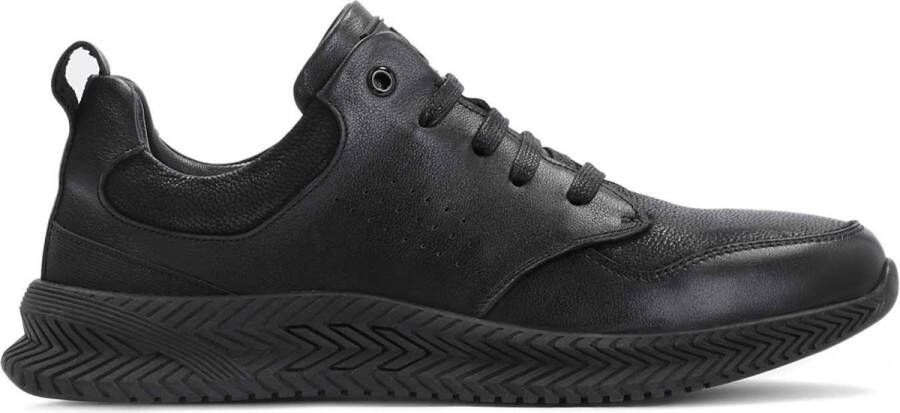 Kazar Zwarte Leren Sneakers voor Mannen Black Heren