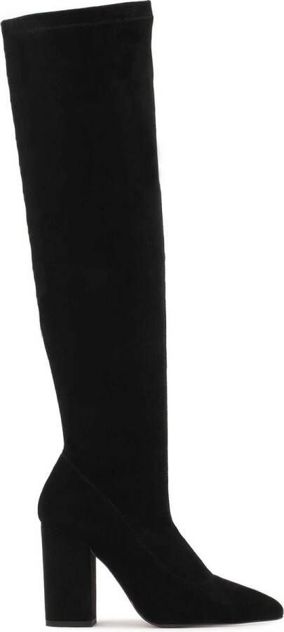 Kazar Zwarte musketierlaarzen met naaldhak van stof - Foto 2