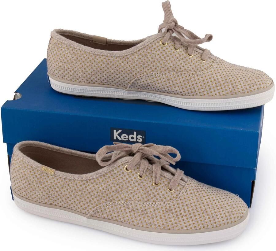 Keds Damesschoenen wms -kampioen glitter wool canvas beige - Foto 2