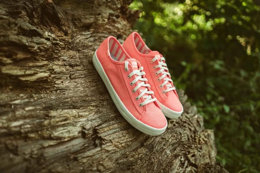 Keds Damesschoenen Wms Kickstart Canvas Helder Koraal Oranje Roze - Foto 2