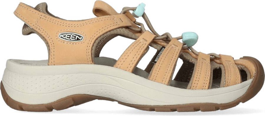 Keen Astoria West Leather Dames Wandelsandalen Doe Blue Glass Beige Leer K1026151
