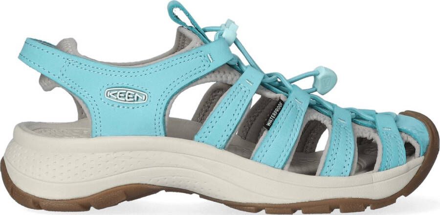 Keen Astoria West Leather Dames Wandelsandalen Porcelain Blue Glass Aqua Leer K1026152