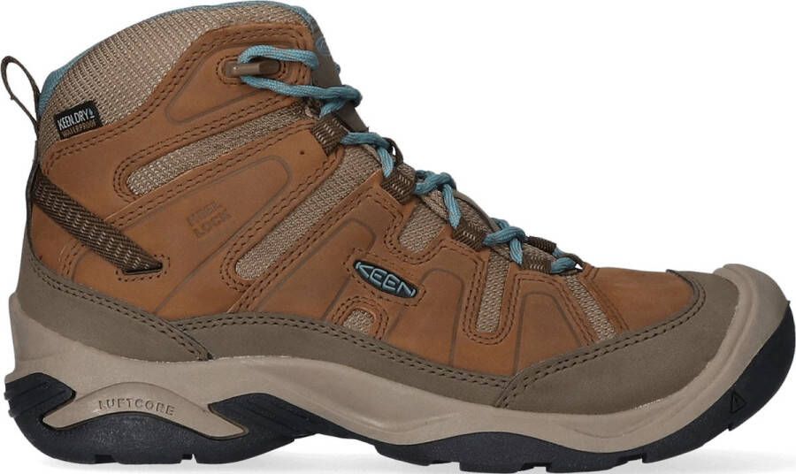 Keen Circadia Mid Dames Wandelschoenen Toasted Coconut North Atlantic Bruin Leer