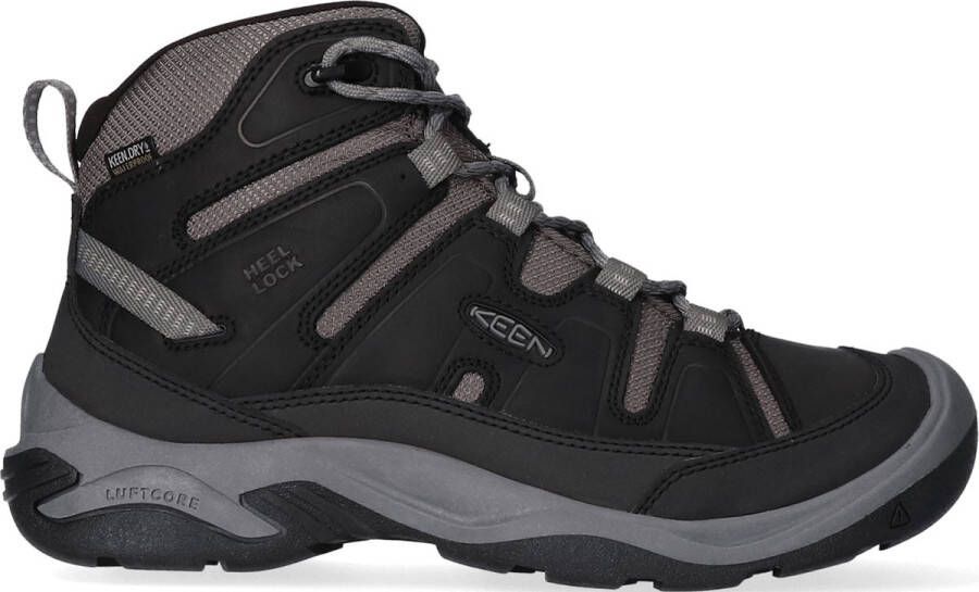 Keen Circadia Mid Heren Wandelschoenen Black Steel Grey Zwart Leer K1026768