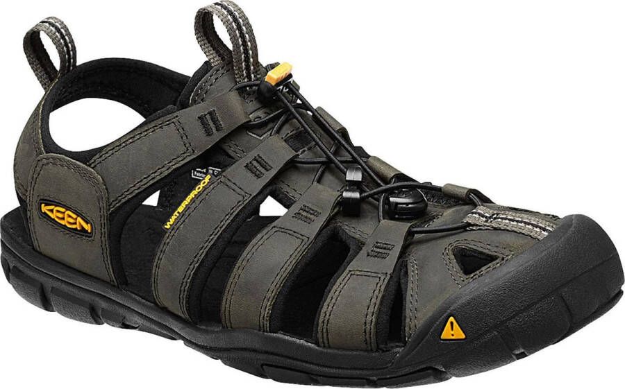 Keen Clearwater CNX Heren Wandelsandalen Leer Magnet Black