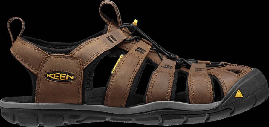 Keen Clearwater Heren Wandelsandalen Dark Earth Black Bruin Leer K1013106