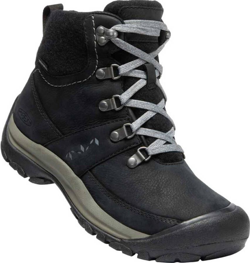 Keen Dames leren schoenen wmns kaci iii winter mid wp zwart staalgrijs grijs