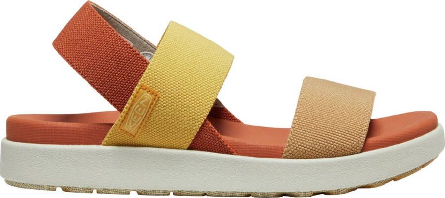 Keen Elle Backstrap Dames Sandalen Fossil Orange Silver Birch Oranje Gerecyclede PET flessen K1026041