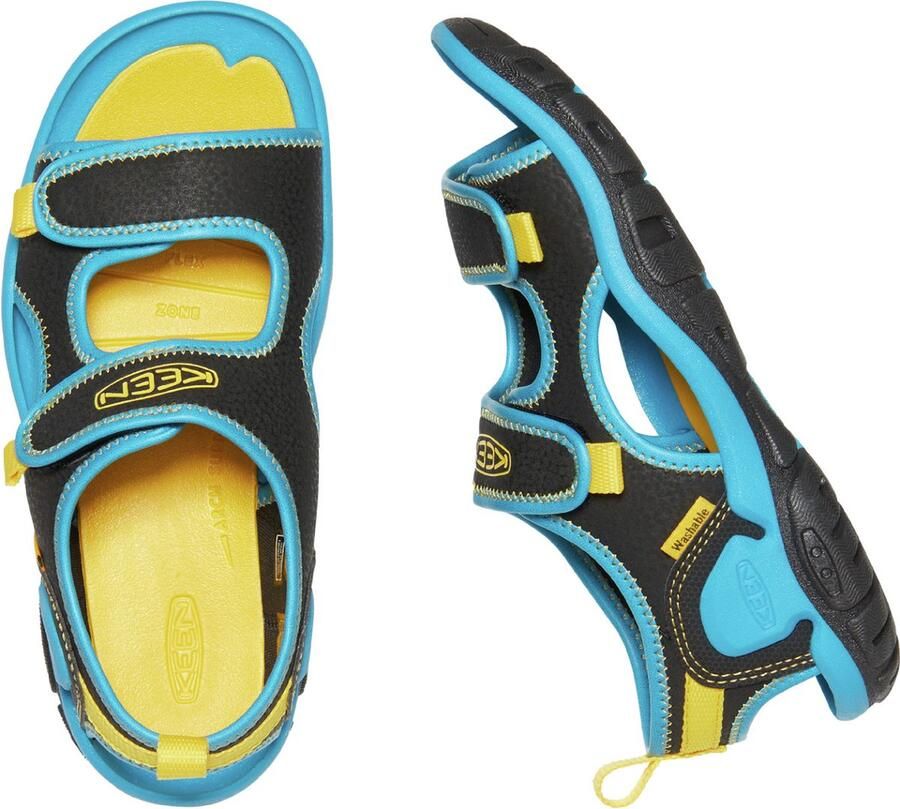 Keen Knotch Creek Older Kids' Sandalen Black Vivid Blue Blauw Nylon K1025645 - Foto 4