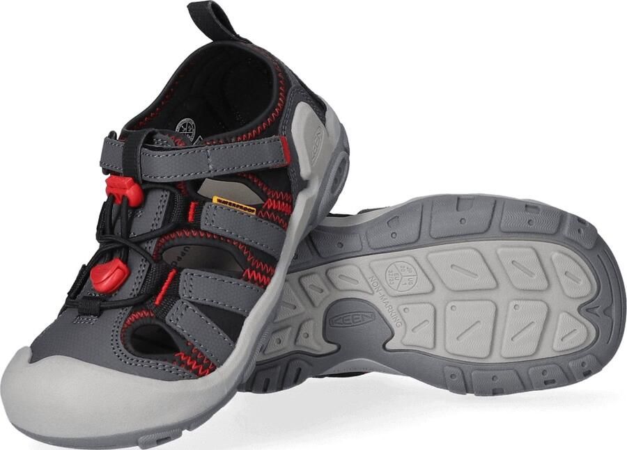 Keen Knotch Creek Older Kids' Sandalen Magnet Red Carpet Grijs Nylon K1026154 - Foto 7