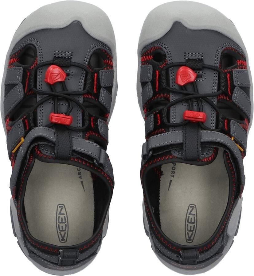 Keen Knotch Creek Older Kids' Sandalen Magnet Red Carpet Grijs Nylon K1026154 - Foto 4