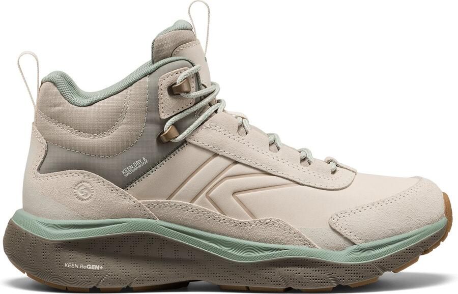 Keen Leiki Mid Leather Dames Wandelschoenen Birch Lily Pad
