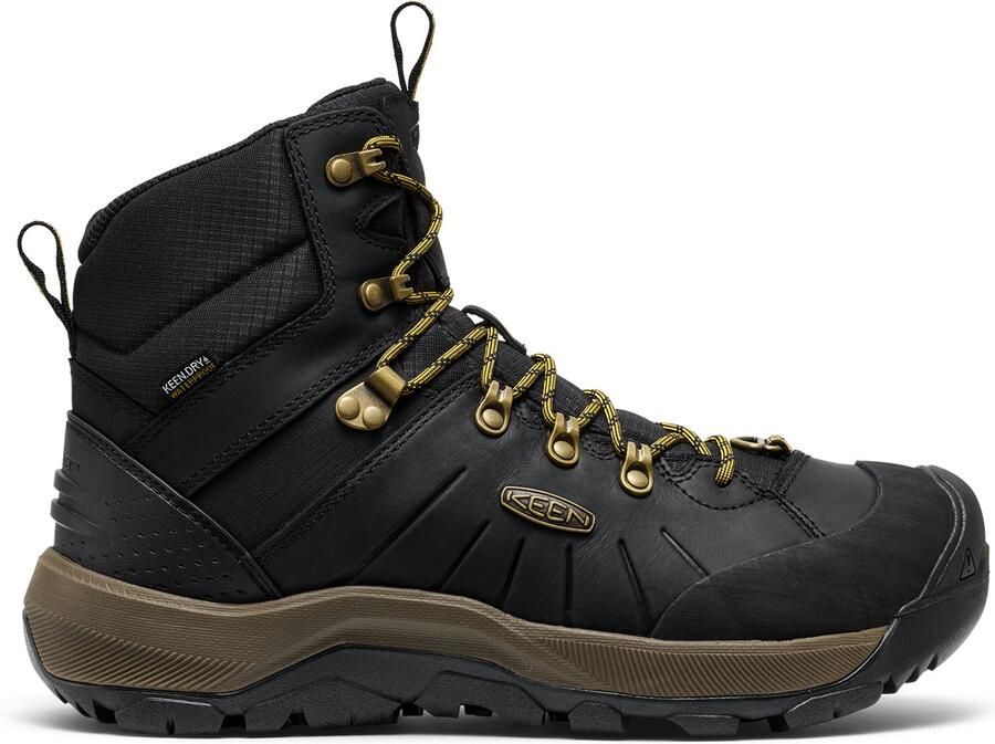 Keen Revel IV Mid Polar Heren Wandelschoenen Leer Zwart Waterdicht