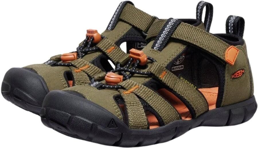 Keen Seacamp II CNX Younger Kids Sandalen Dark Olive Gold Flame - Foto 2