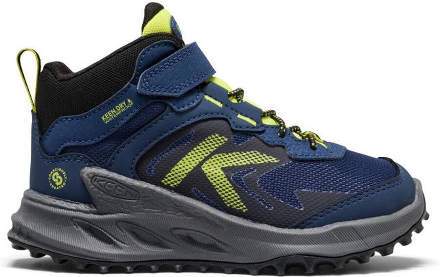 Keen Zionic Mid Jongens Wandelschoenen Leer Blauw Waterdicht