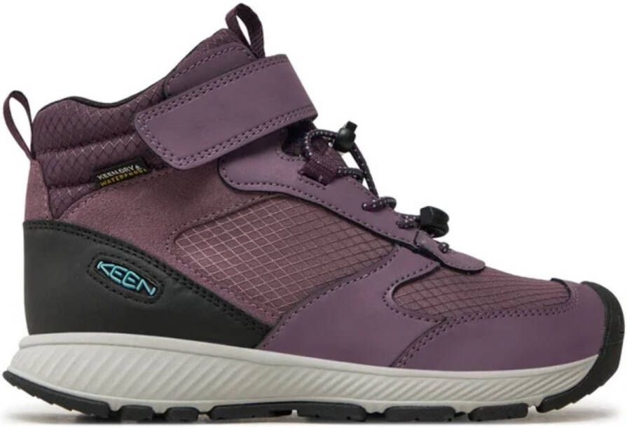 Keen Kinderschoenen van leer jr skua mid wp zwart pruim pruim perfecte paars