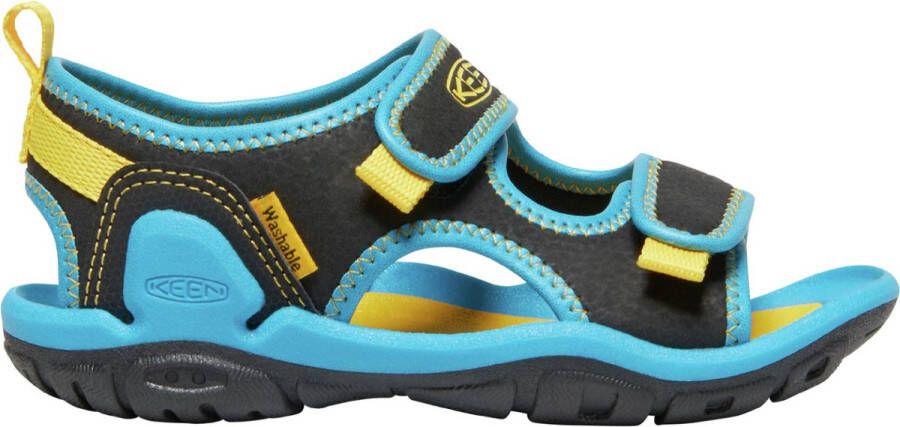 Keen Knotch Creek Younger Kids' Open-Toe Sandalen Black Vivid Blue Blauw Nylon