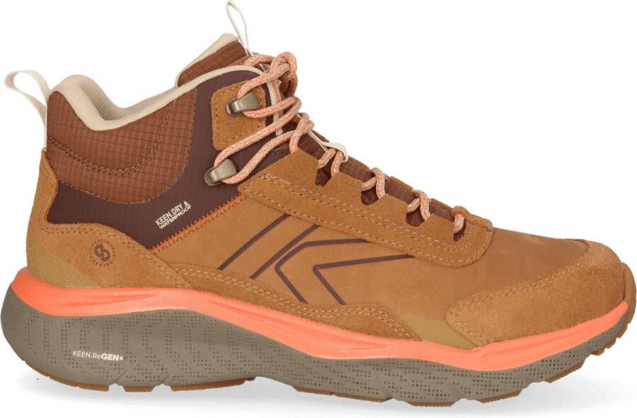Keen Leiki Mid Leather Dames Wandelschoenen Chipmunk Bison