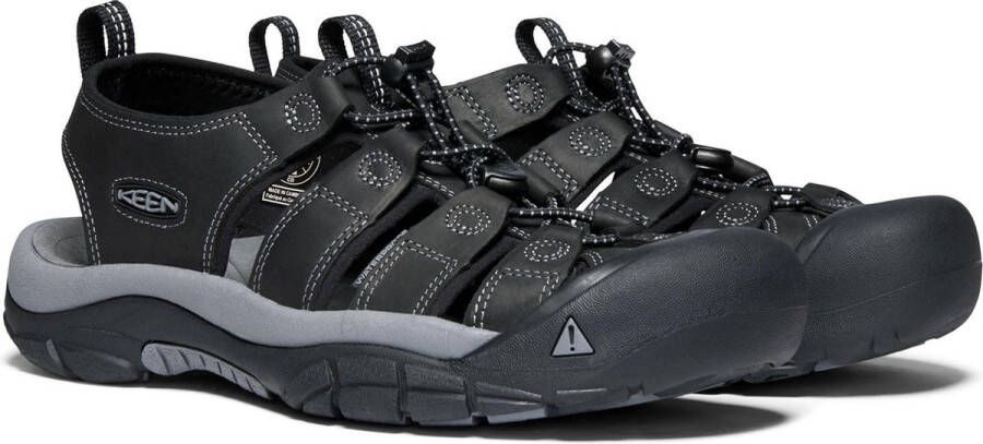 Keen Newport Heren Wandelsandalen Black Steel Grey Zwart Leer K1022247