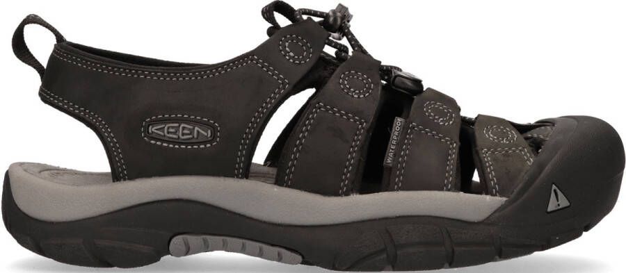 Keen Newport Heren Wandelsandalen Black Steel Grey Zwart Leer K1022247