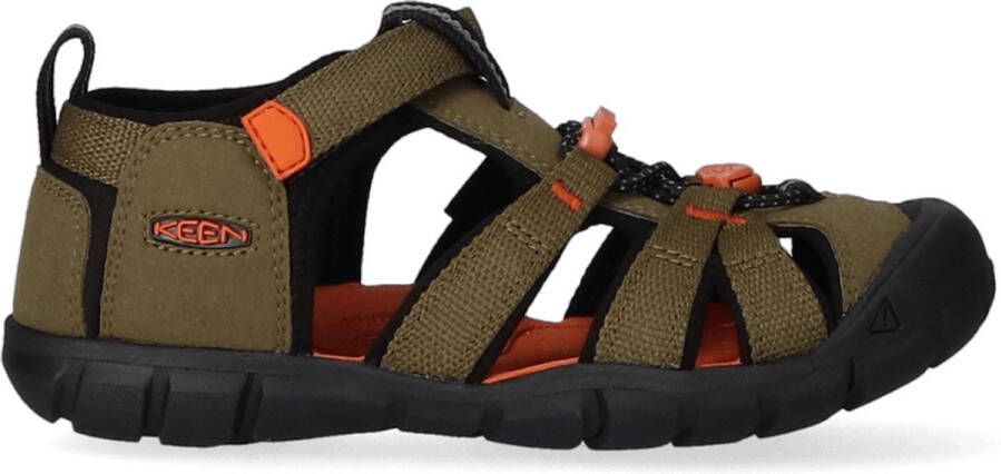 Keen Seacamp II CNX Younger Kids Sandalen Dark Olive Gold Flame