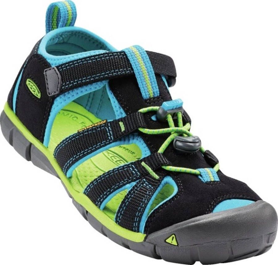 Keen Seacamp II Younger Kids Sandalen Black Brilliant Blue Zwart Polyester K1022969