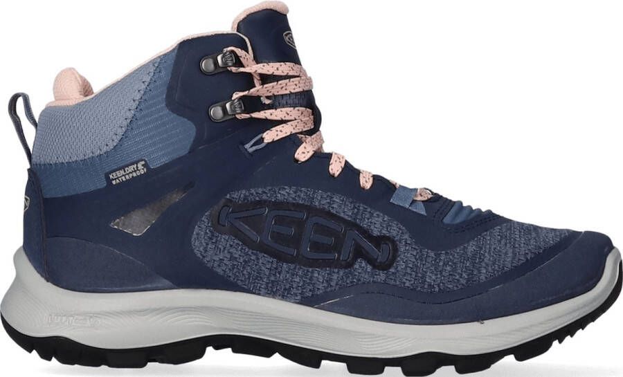 Keen Terradora Flex Mid Dames Wandelschoenen Vintage Indigo Peachy Blauw Mesh K1026877