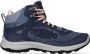 Keen Terradora Flex Mid Dames Wandelschoenen Vintage Indigo Peachy Blauw Mesh K1026877 - Thumbnail 1