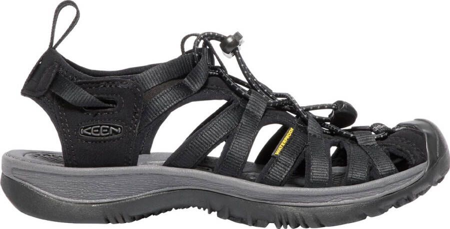 Keen Whisper Dames Wandelsandalen Black Magnet Zwart Polyester K1018227