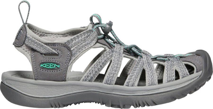 Keen Whisper Dames Wandelsandalen Medium Grey Peacock Green Grijs Polyester K1022814