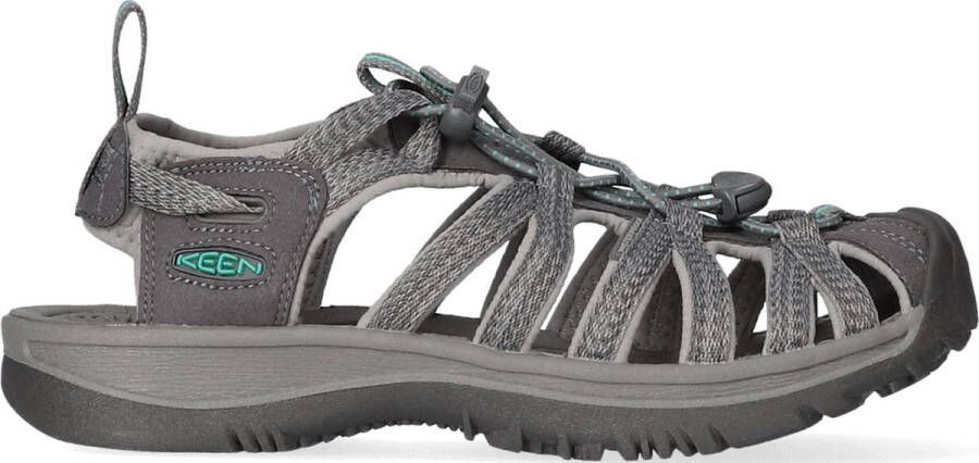 Keen Whisper Dames Wandelsandalen Medium Grey Peacock Green Grijs Polyester K1022814