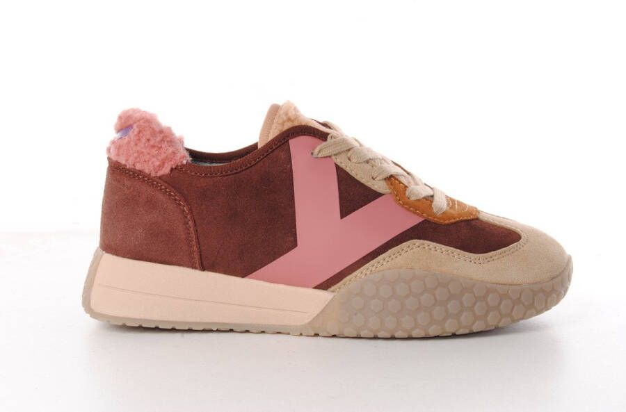 KEH NOO dames sneaker Drake D suède beige en bruin