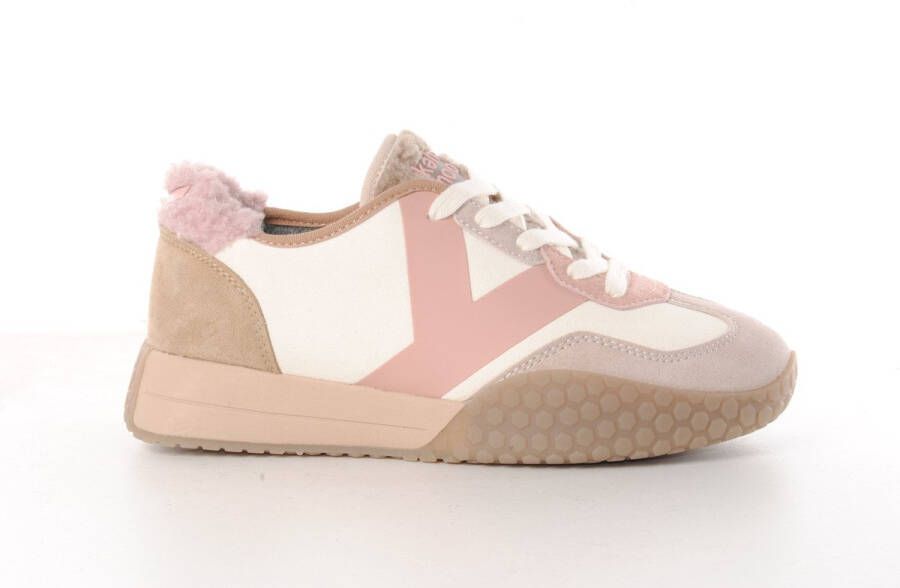 KEH NOO dames sneaker Drake D suède beige en roze
