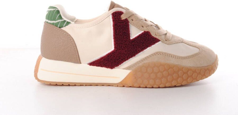 KEH NOO dames sneaker Drake D suède en nylon beige bordo