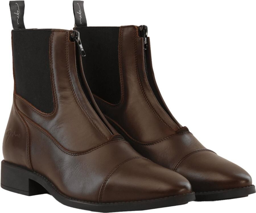 Kentucky Dy'on Short Boots front zipper brown