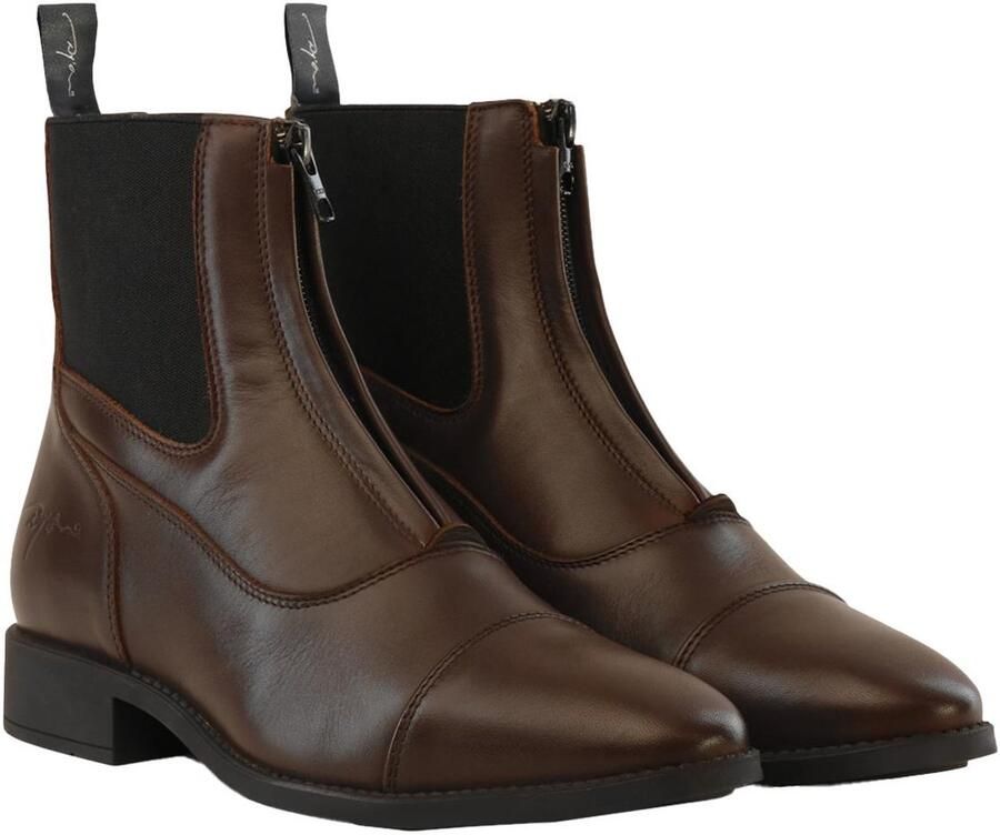 Kentucky Dy'on Short Boots front zipper brown