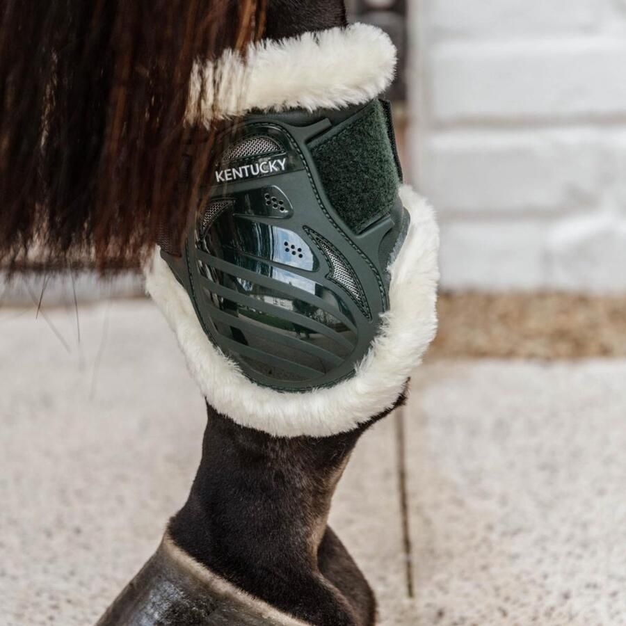 Kentucky Horsewear Vegan Sheepskin young horse fetlock boots donkergroen