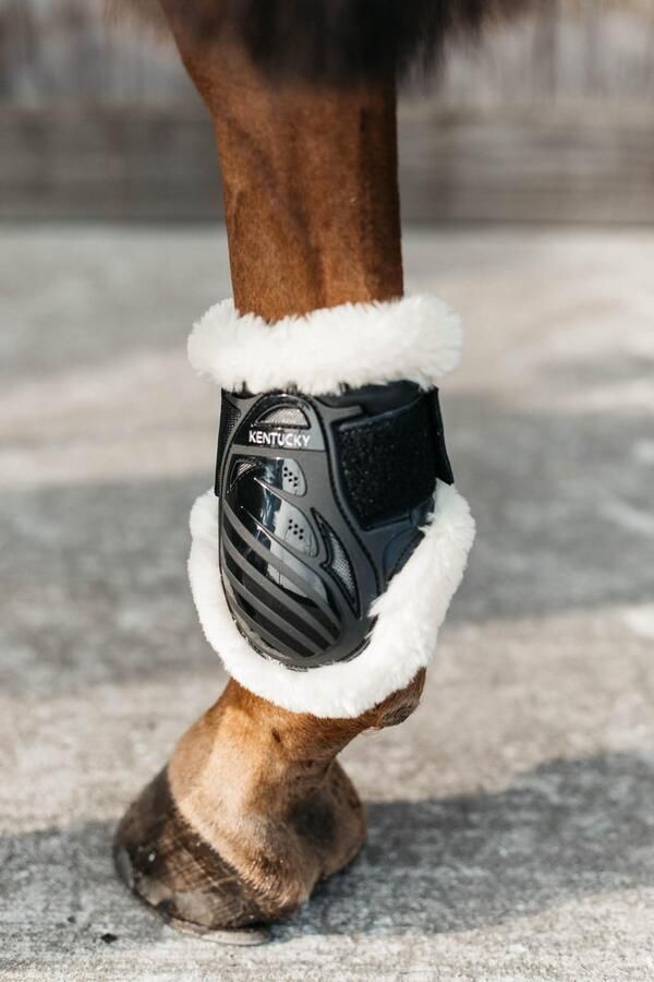 Kentucky Horsewear Vegan Sheepskin young horse fetlock boots zwart