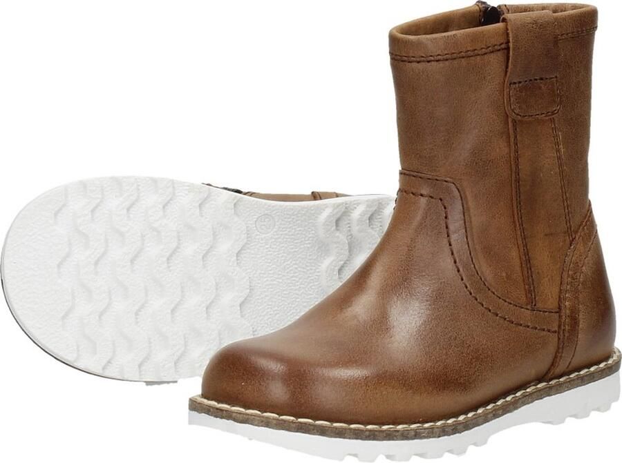 KEQ Jongens enkellaarzen Enkellaarsjes cognac - Foto 3