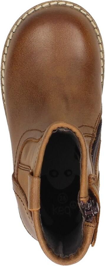 KEQ Jongens enkellaarzen Enkellaarsjes cognac - Foto 6