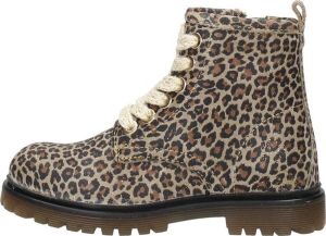 KEQ Meisjes veterschoenen Veterschoen hoog beige