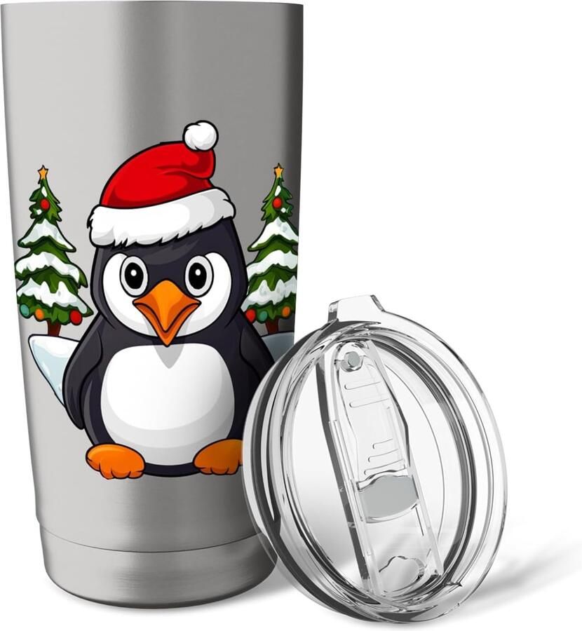 Kerst Pinguïn Thermosbeker