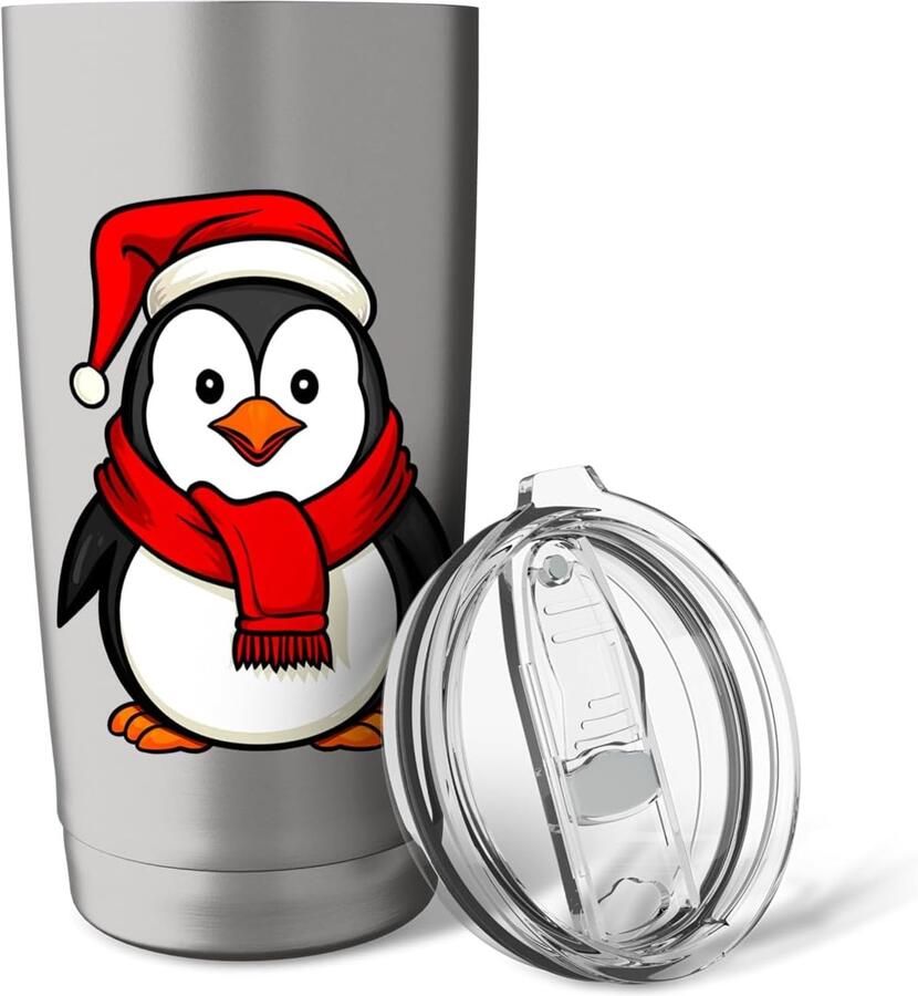 Kerst Pinguïn Thermosbeker