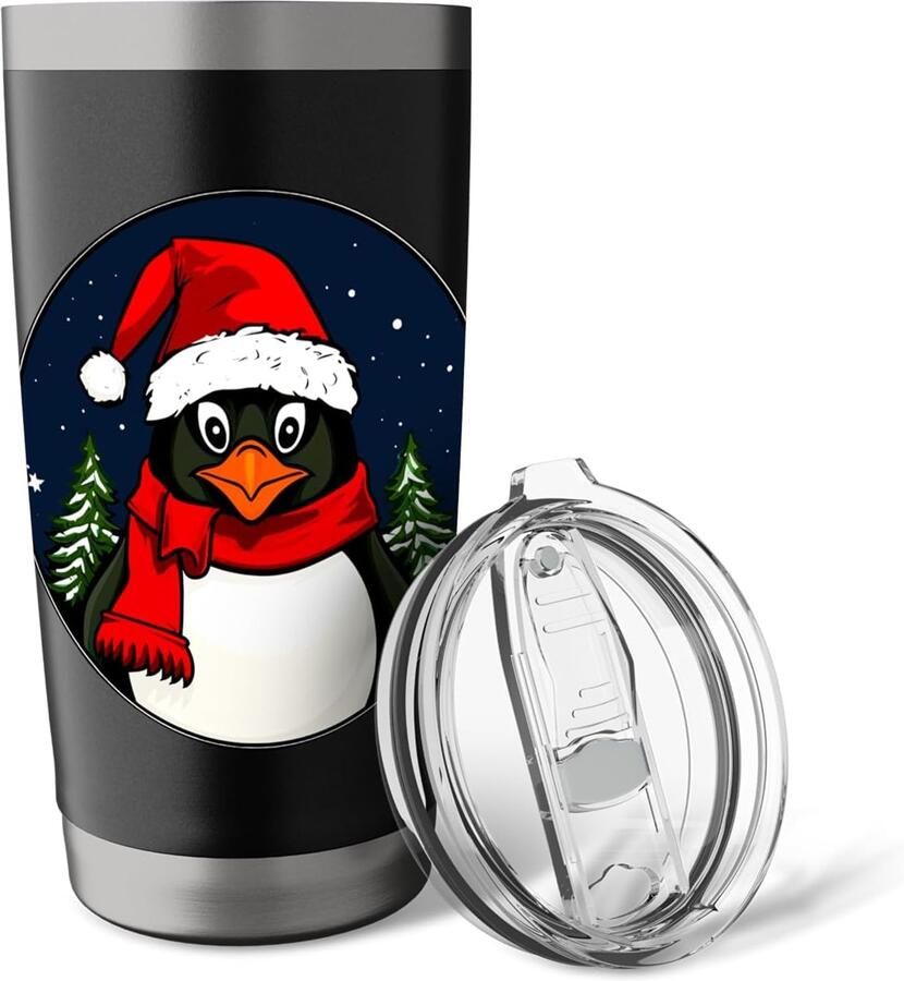 Kerst Pinguïn Thermosbeker
