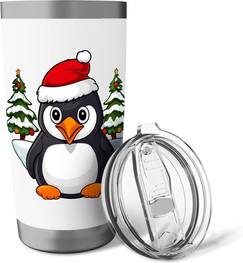 Kerst Pinguïn Thermosbeker