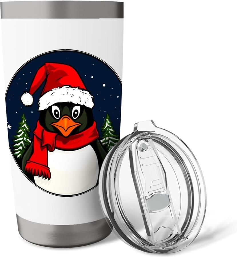 Kerst Pinguïn Thermosbeker