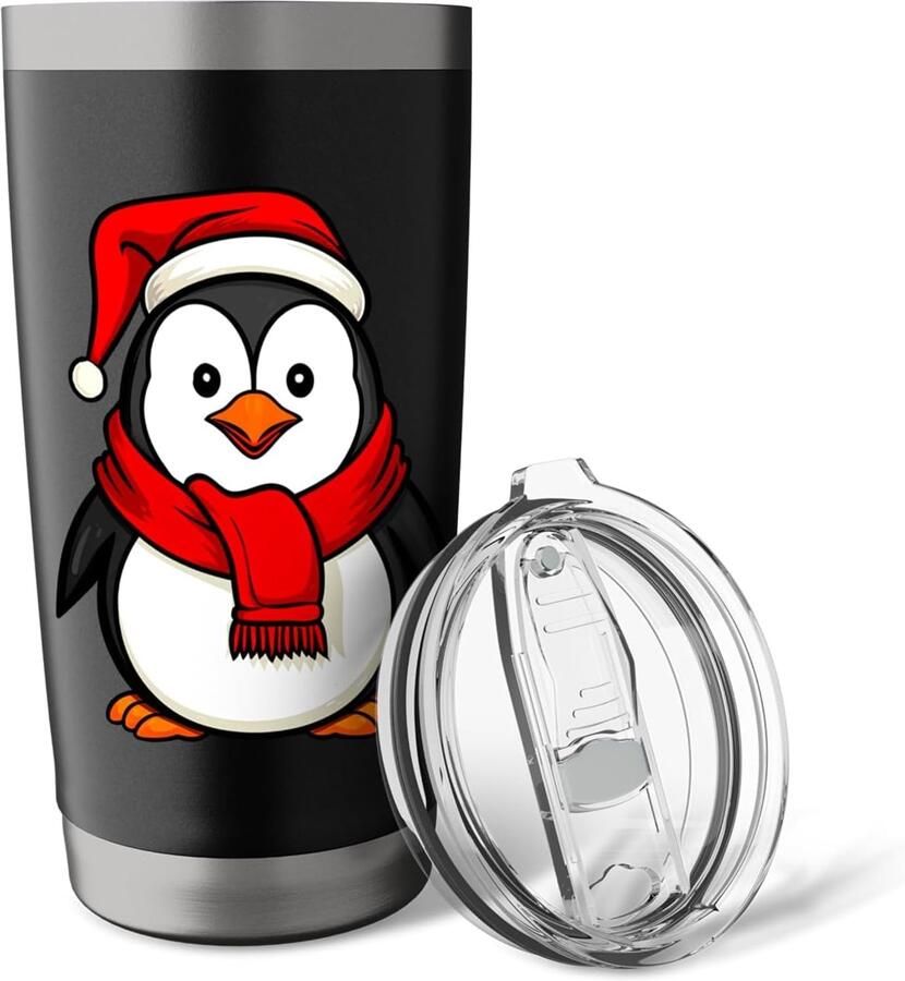 Kerst Pinguïn Thermosbeker