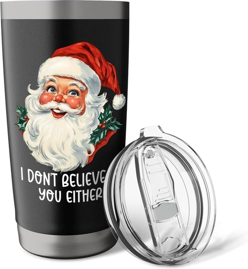 Kerst thermobeker I Don't Believe In You Either Santa